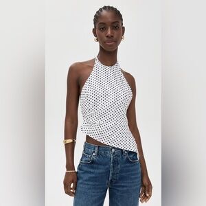 NWT reformation Reese linen top in eclipse dot com- size 4